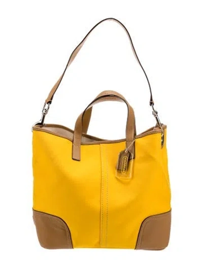 Pre-owned Coach Leather Bucket Bag In Yellow