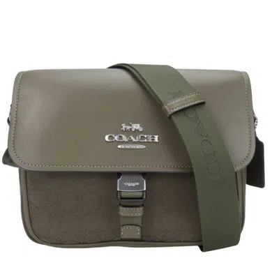 Pre-owned Coach Leather Canvas Shoulder Bag () In Green