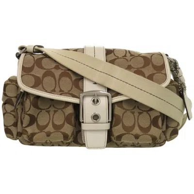 Pre-owned Coach Leather Canvas Shoulder Bag () In Multi