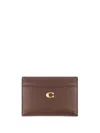 Coach Leather Card Case In Brown