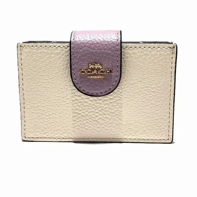 Pre-owned Coach Leather Card Case () In Beige