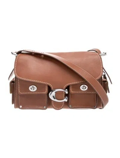 Pre-owned Coach Leather Cargo Soft Tabby Medium In Brown