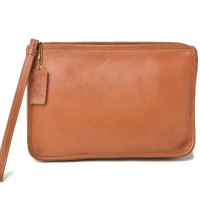 Pre-owned Coach Leather Clutch Bag Pouch () In Brown