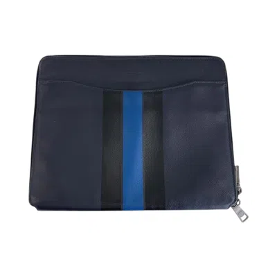 Pre-owned Coach Leather Clutch Bag () In Blue