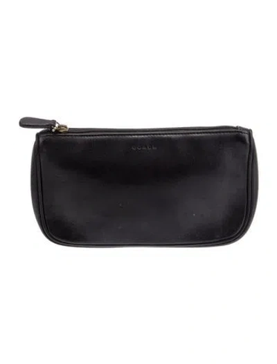 Pre-owned Coach Leather Clutch In Black