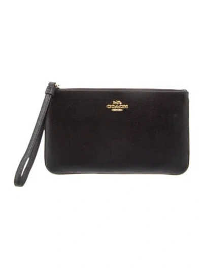 Pre-owned Coach Leather Clutch In Black