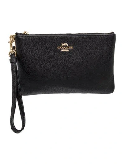 Pre-owned Coach Leather Clutch In Black
