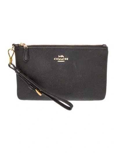 Pre-owned Coach Leather Clutch In Black
