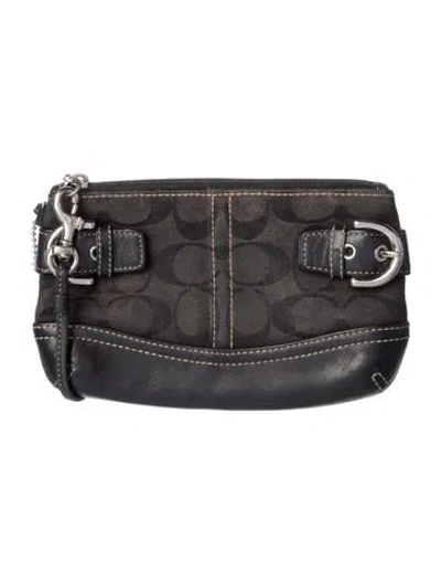 Pre-owned Coach Leather Clutch In Black