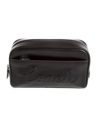 Pre-owned Coach Leather Clutch In Black