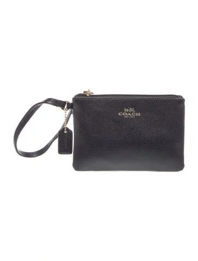 Pre-owned Coach Leather Clutch In Black