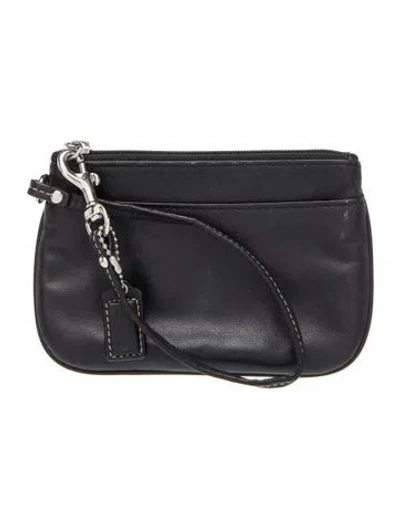 Pre-owned Coach Leather Clutch In Black