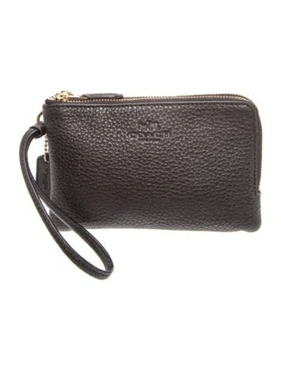 Pre-owned Coach Leather Clutch In Black