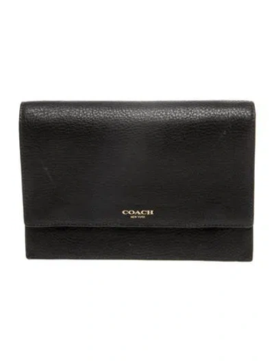 Pre-owned Coach Leather Clutch In Black