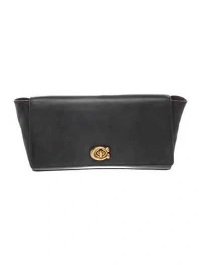Pre-owned Coach Leather Clutch In Black