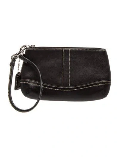Pre-owned Coach Leather Clutch In Black