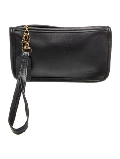 Pre-owned Coach Leather Clutch In Black