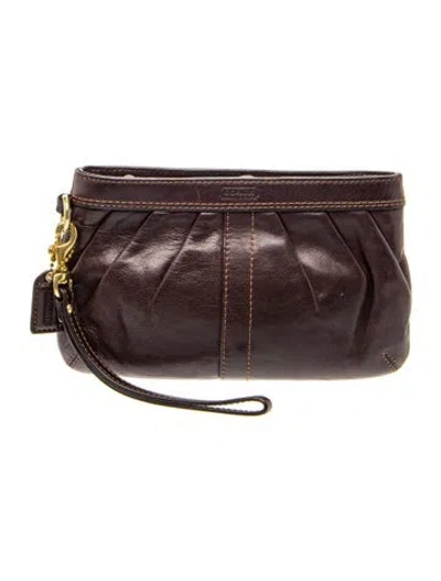 Pre-owned Coach Leather Clutch In Black