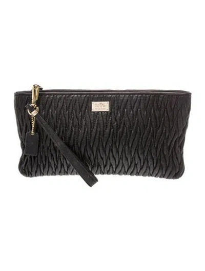 Pre-owned Coach Leather Clutch In Black