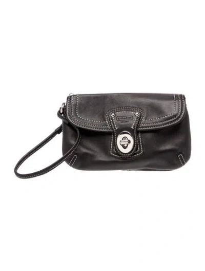 Pre-owned Coach Leather Clutch In Black
