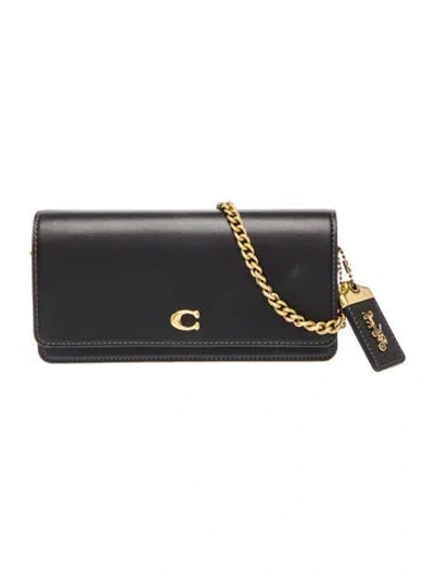 Pre-owned Coach Leather Clutch In Black