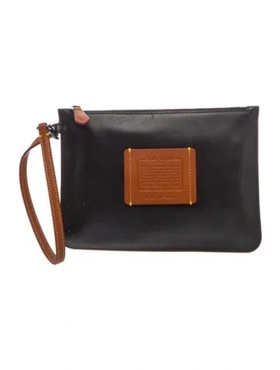 Pre-owned Coach Leather Clutch In Black