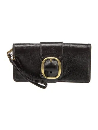 Pre-owned Coach Leather Clutch In Black