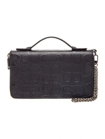 Pre-owned Coach Leather Clutch In Black