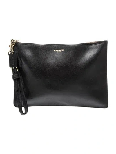 Pre-owned Coach Leather Clutch In Black
