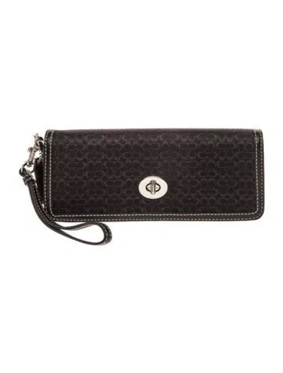 Pre-owned Coach Leather Clutch In Black