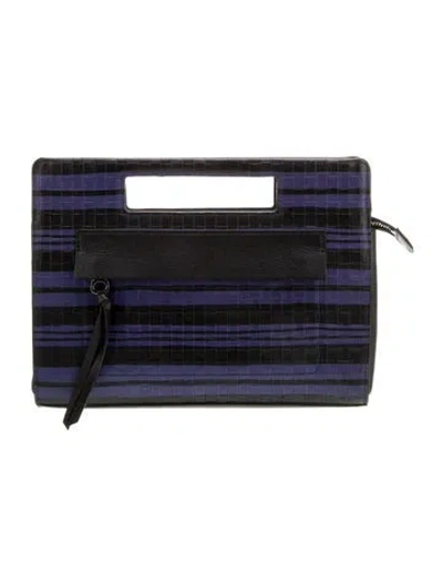 Pre-owned Coach Leather Clutch In Blue