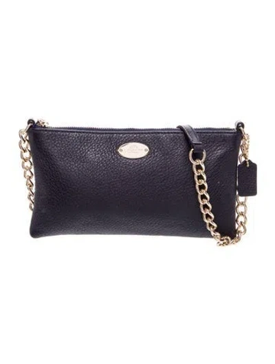 Pre-owned Coach Leather Clutch In Blue