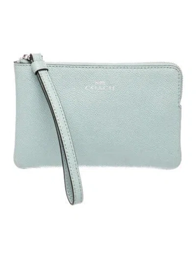 Pre-owned Coach Leather Clutch In Blue