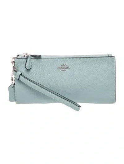 Pre-owned Coach Leather Clutch In Blue