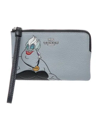 Pre-owned Coach Leather Clutch In Blue