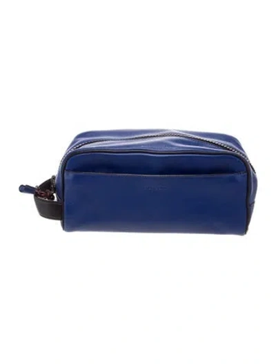 Pre-owned Coach Leather Clutch In Blue