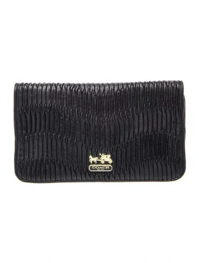 Pre-owned Coach Leather Clutch In Blue