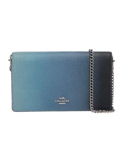 Pre-owned Coach Leather Clutch In Blue