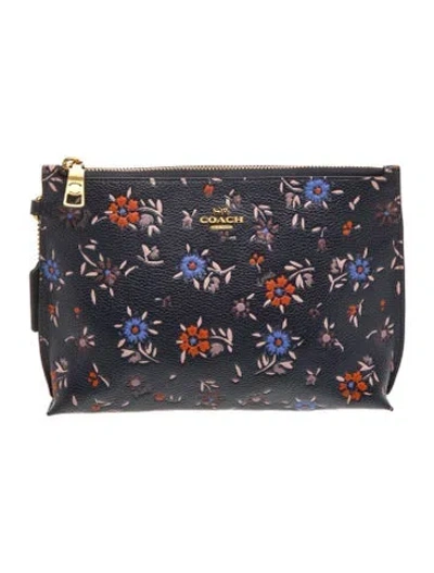 Pre-owned Coach Leather Clutch In Blue