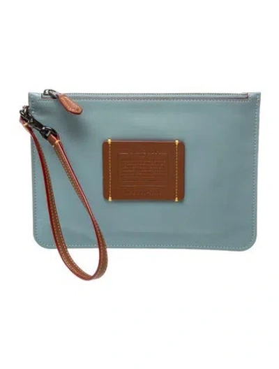 Pre-owned Coach Leather Clutch In Blue