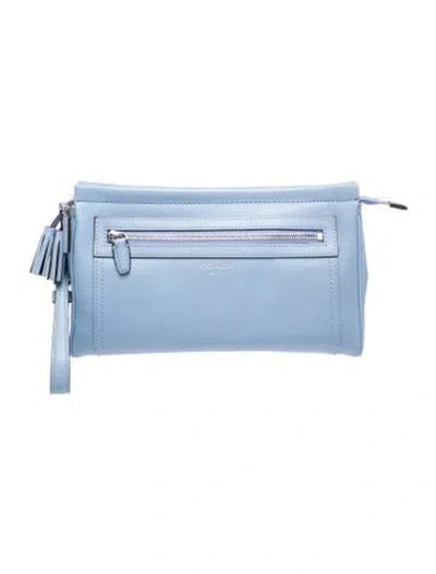 Pre-owned Coach Leather Clutch In Blue