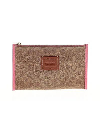 Pre-owned Coach Leather Clutch In Brown