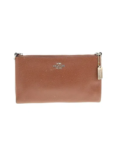 Pre-owned Coach Leather Clutch In Brown