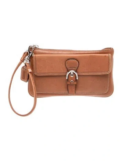 Pre-owned Coach Leather Clutch In Brown