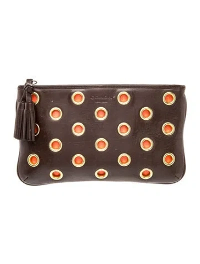 Pre-owned Coach Leather Clutch In Brown