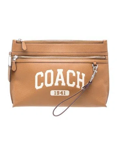 Pre-owned Coach Leather Clutch In Brown