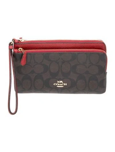 Pre-owned Coach Leather Clutch In Brown