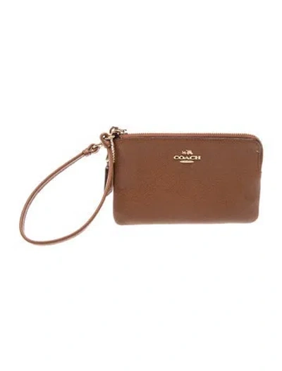 Pre-owned Coach Leather Clutch In Brown