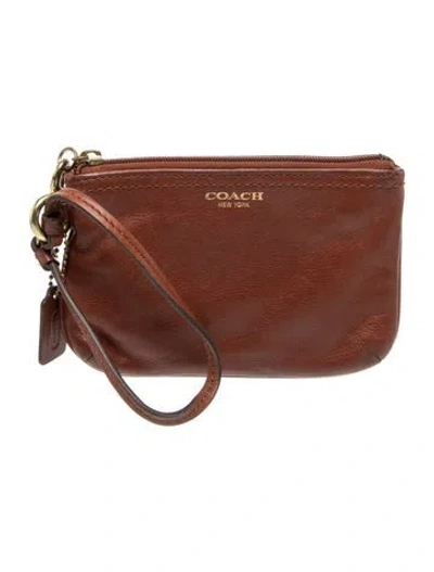 Pre-owned Coach Leather Clutch In Brown