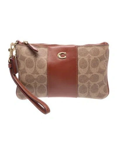 Pre-owned Coach Leather Clutch In Brown